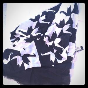 MIR Black & White Swan Wrap/Scarf